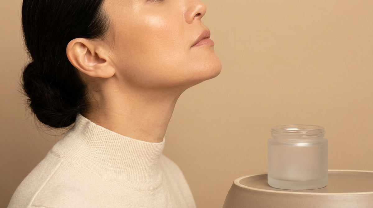 Jawline profile representing treatment comparison